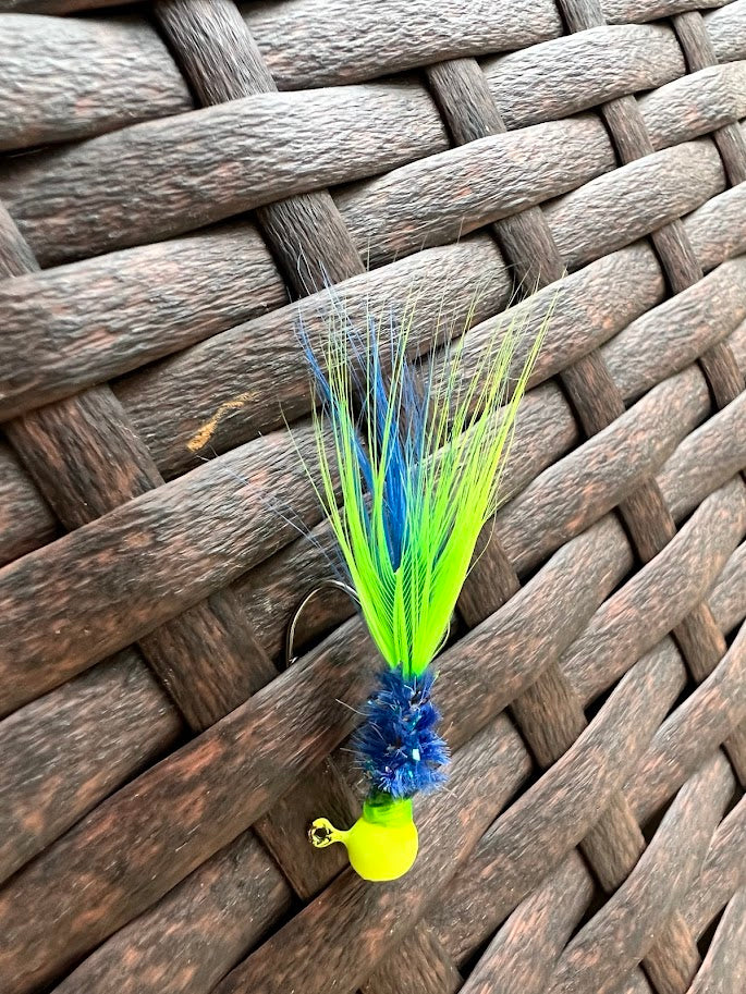 3 Pack Hand Tied Crappie Jigs - Round Head