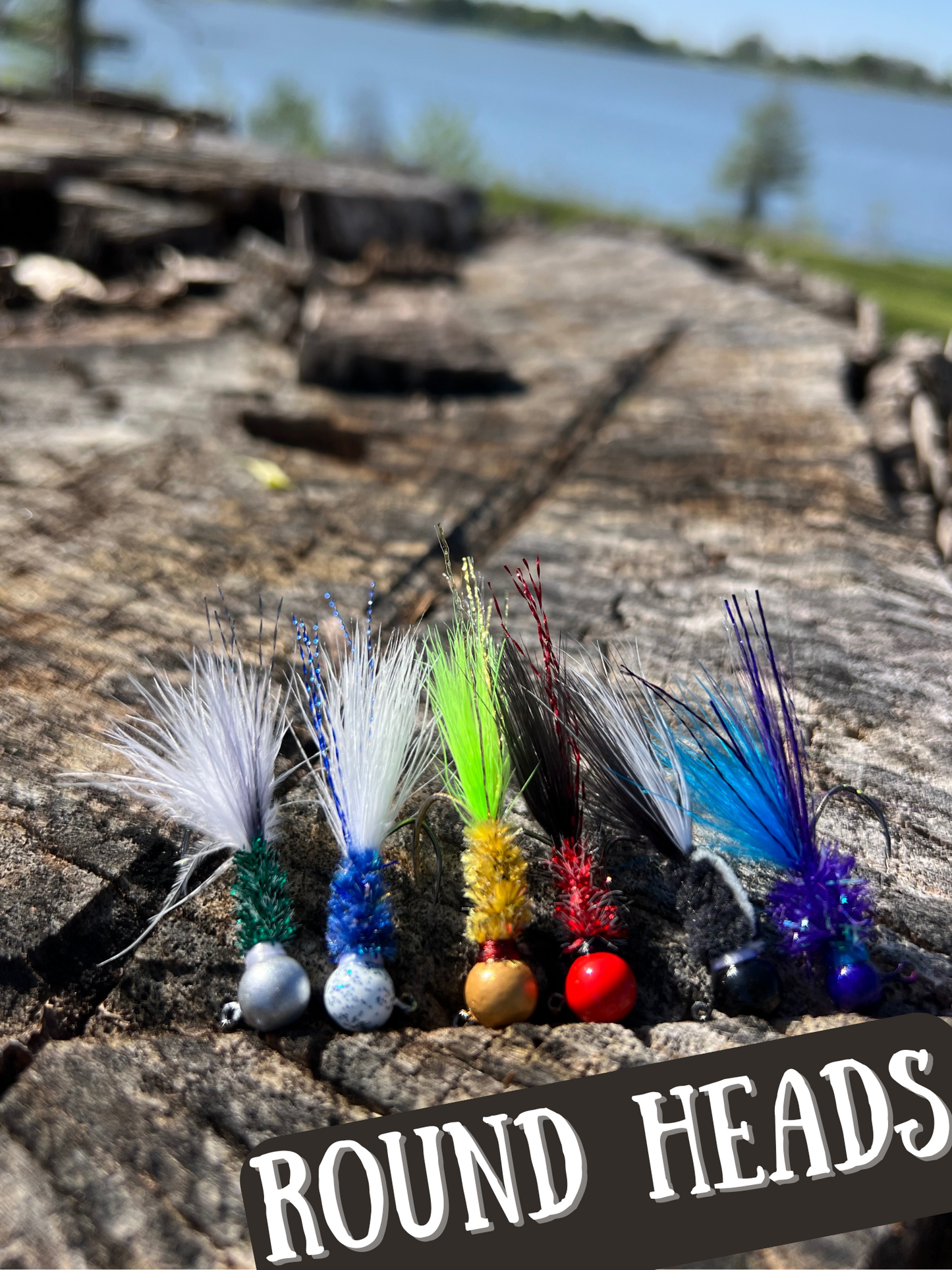 3 Pack Hand Tied Crappie Jigs - Round Head